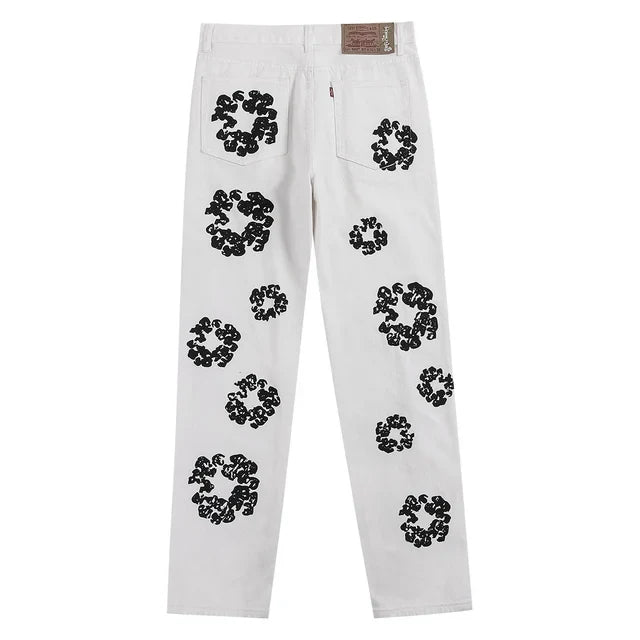 DENIM TEARS LÁNCSZEMES ÖLTÉSŰ PAMUT VIRÁGKOSZORÚ DENIM