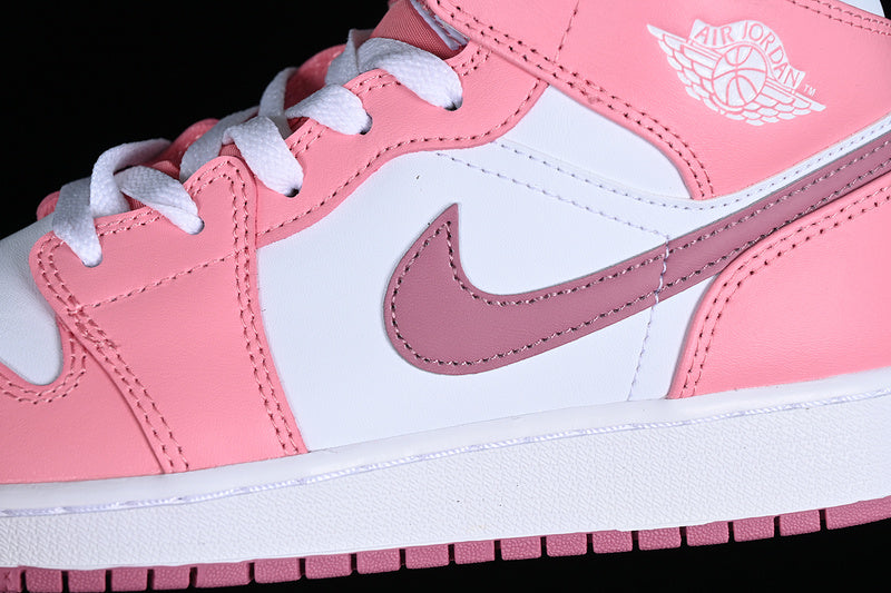 AIR JORDAN 1 MID GS VALENTINES DAY CHALK/DESERT BERRY/WHITE