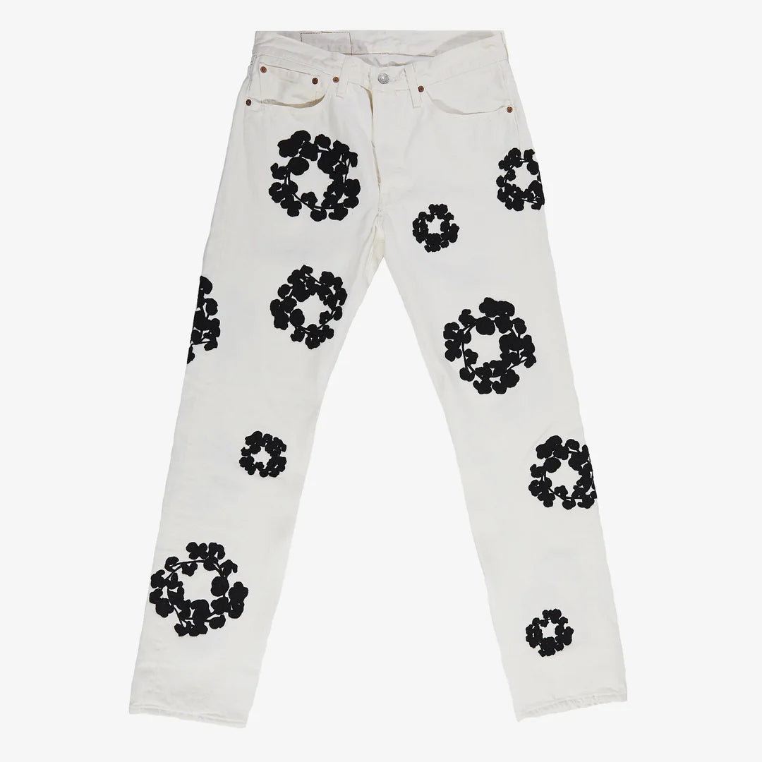 DENIM TEARS LÁNCSZEMES ÖLTÉSŰ PAMUT VIRÁGKOSZORÚ DENIM