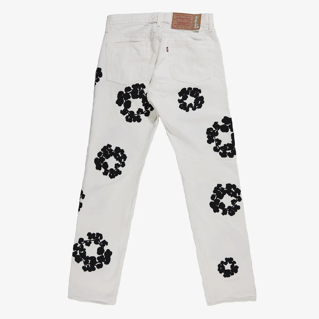 DENIM TEARS LÁNCSZEMES ÖLTÉSŰ PAMUT VIRÁGKOSZORÚ DENIM