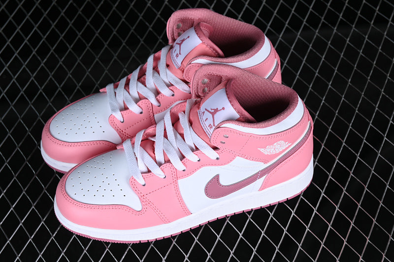 AIR JORDAN 1 MID GS VALENTINES DAY CHALK/DESERT BERRY/WHITE