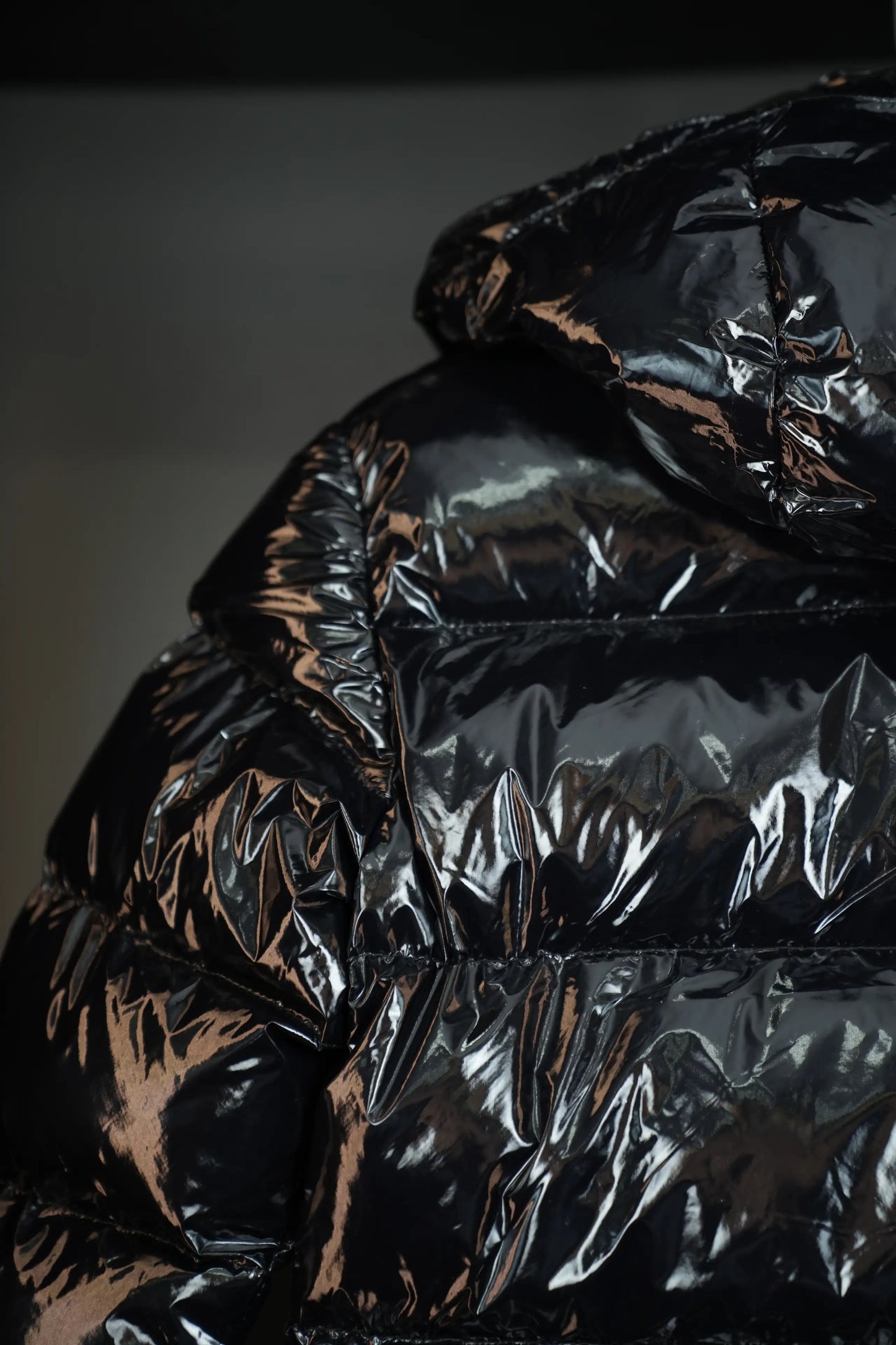 POLO RALPH LAUREN DETACHABLE HOOD HIGH SHINE DOWN PUFFER JACKET BLACK