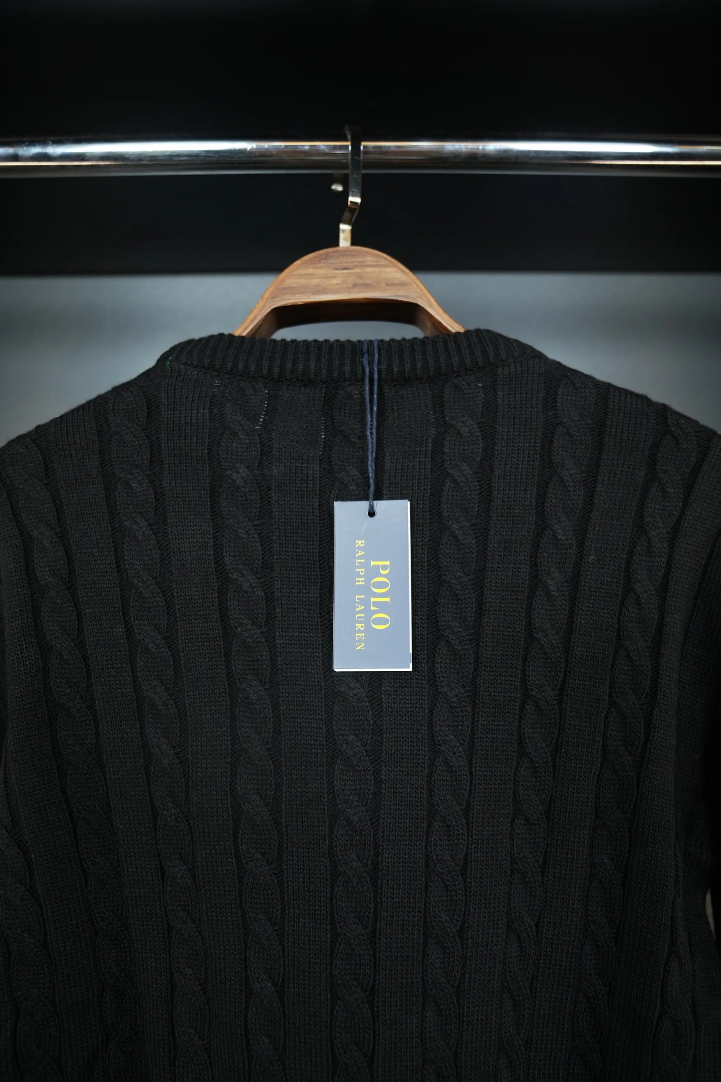 RALPH LAUREN KNITTED SWEATER - BLACK/WHITE