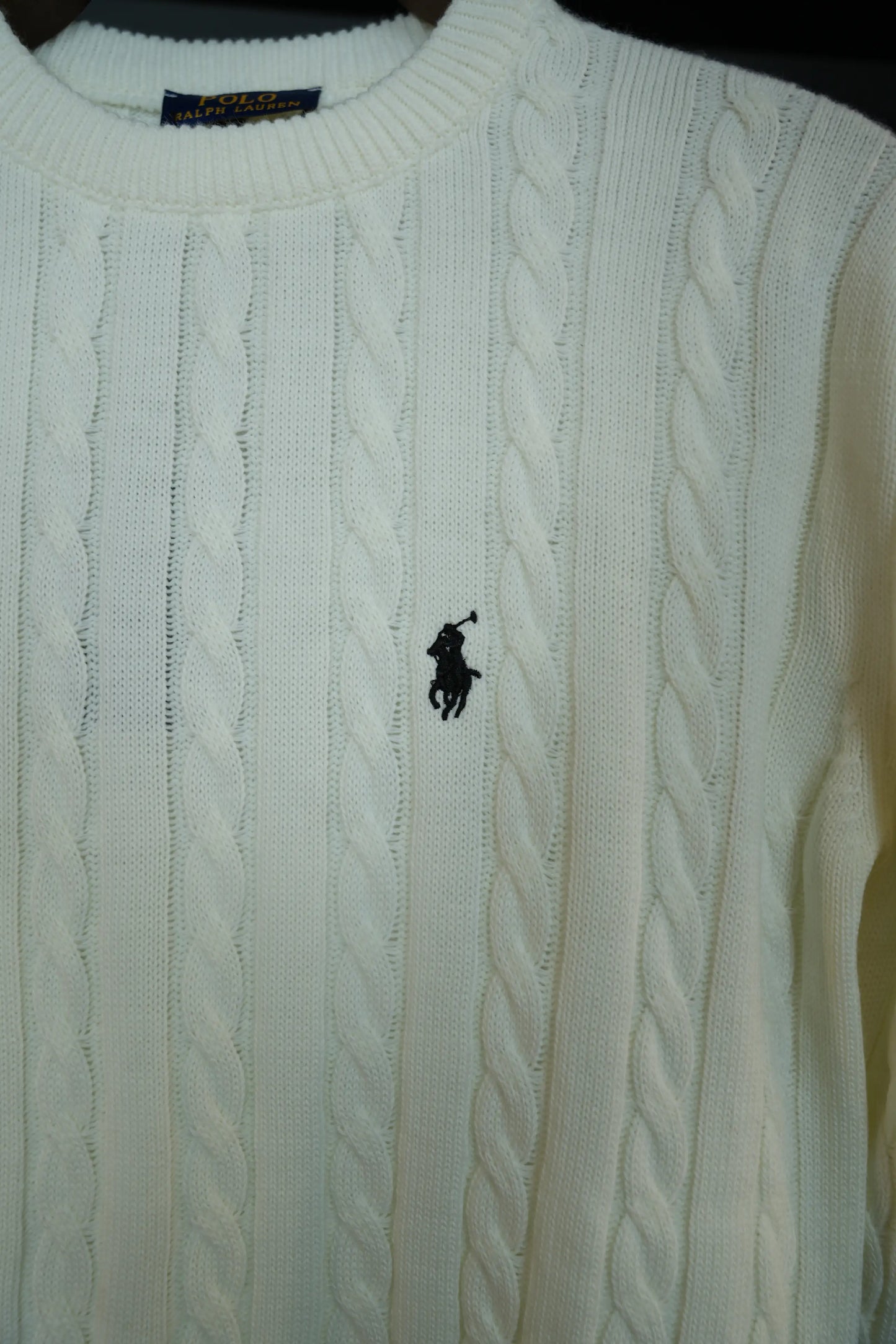 RALPH LAUREN KNITTED SWEATER - WHITE