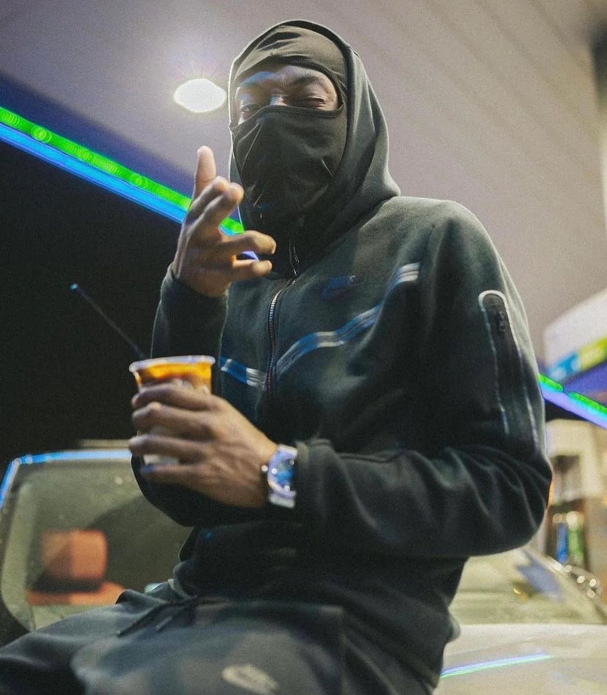 NIKE TECH FLEECE FEKETE, TELJES CIPZÁRAS MELEGÍTŐSZETT