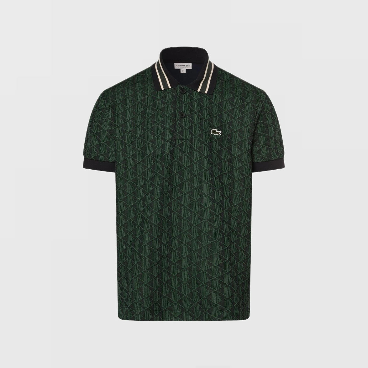 LACOSTE MONOGRAM CLASSIC FIT PÓLÓ GALLÉROS T-SHIRT - SÖTÉTKÉK/ZÖLD