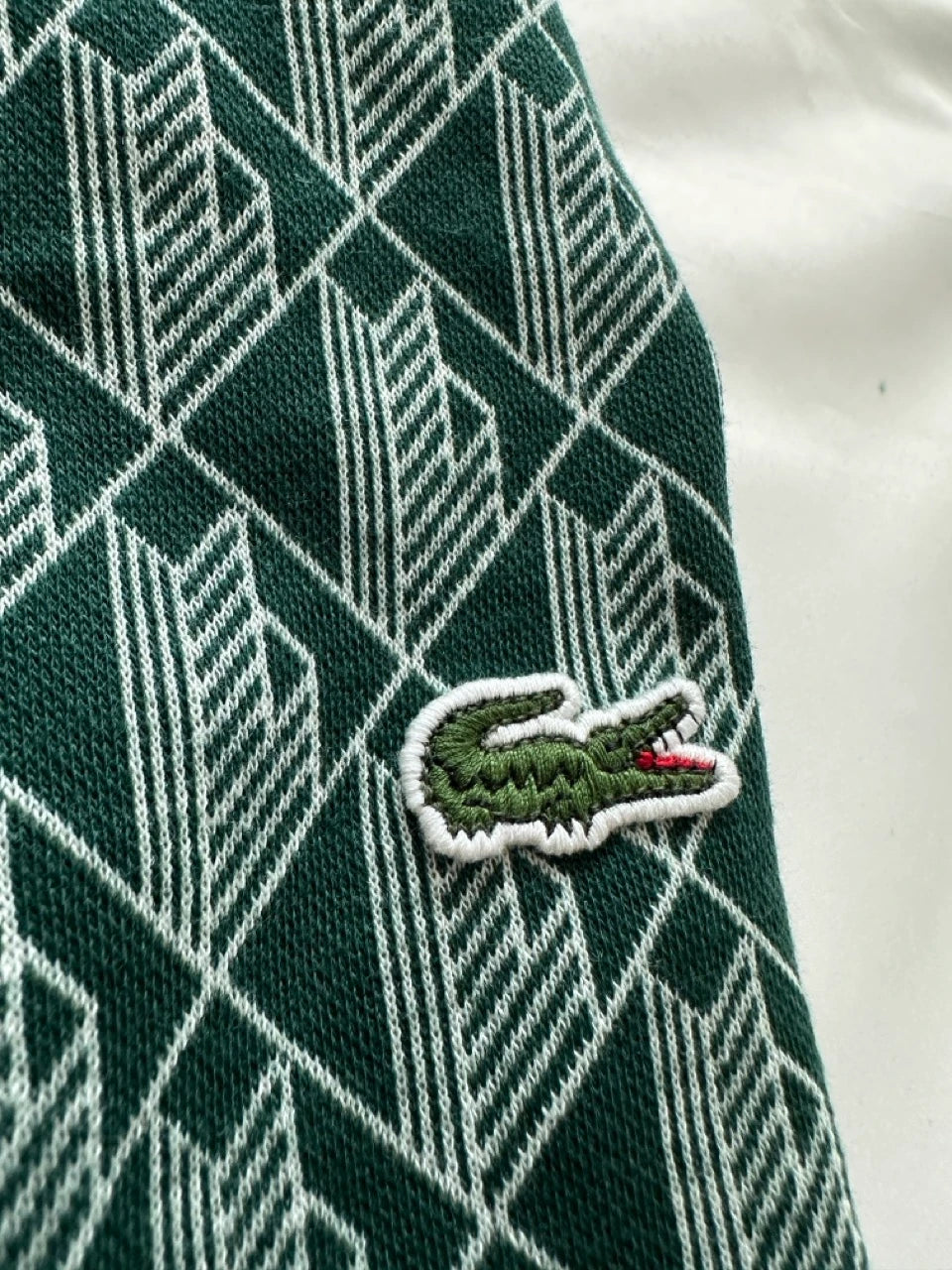 LACOSTE MONOGRAM KLASSZIKUS RÖVIDNADRÁG - ZÖLD/FEHÉR