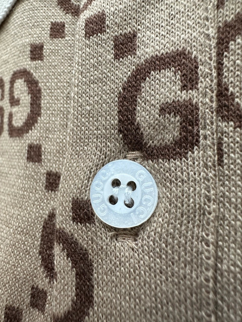 GG MINTÁS MONOGRAMOS POLO NYAKÚ KÖTÖTT PÓLÓ