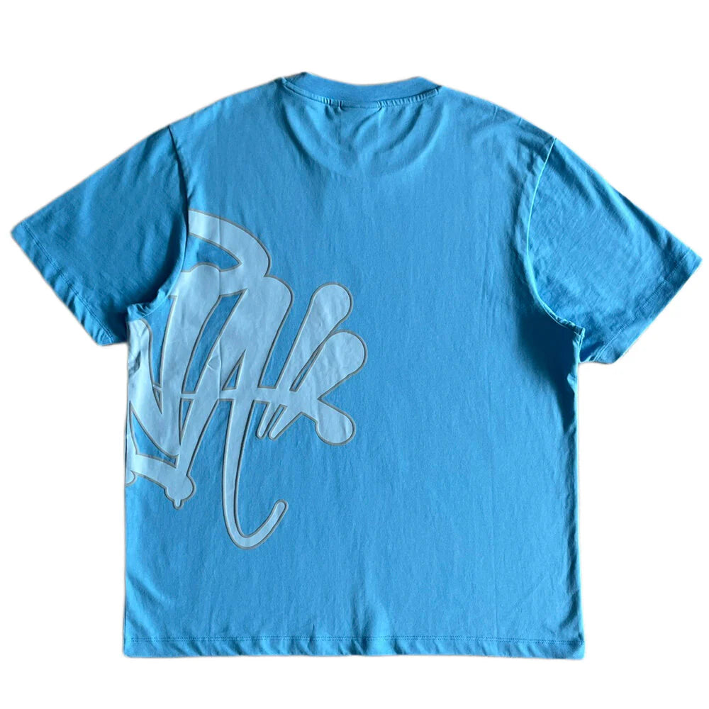 SYNAWORLD ‘SYNA LOGO’ T-SHIRT - BLUE AND GRAY