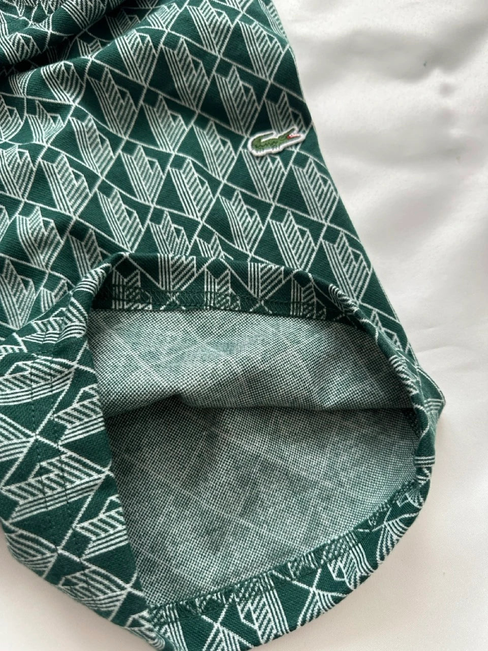 LACOSTE MONOGRAM KLASSZIKUS RÖVIDNADRÁG - ZÖLD/FEHÉR