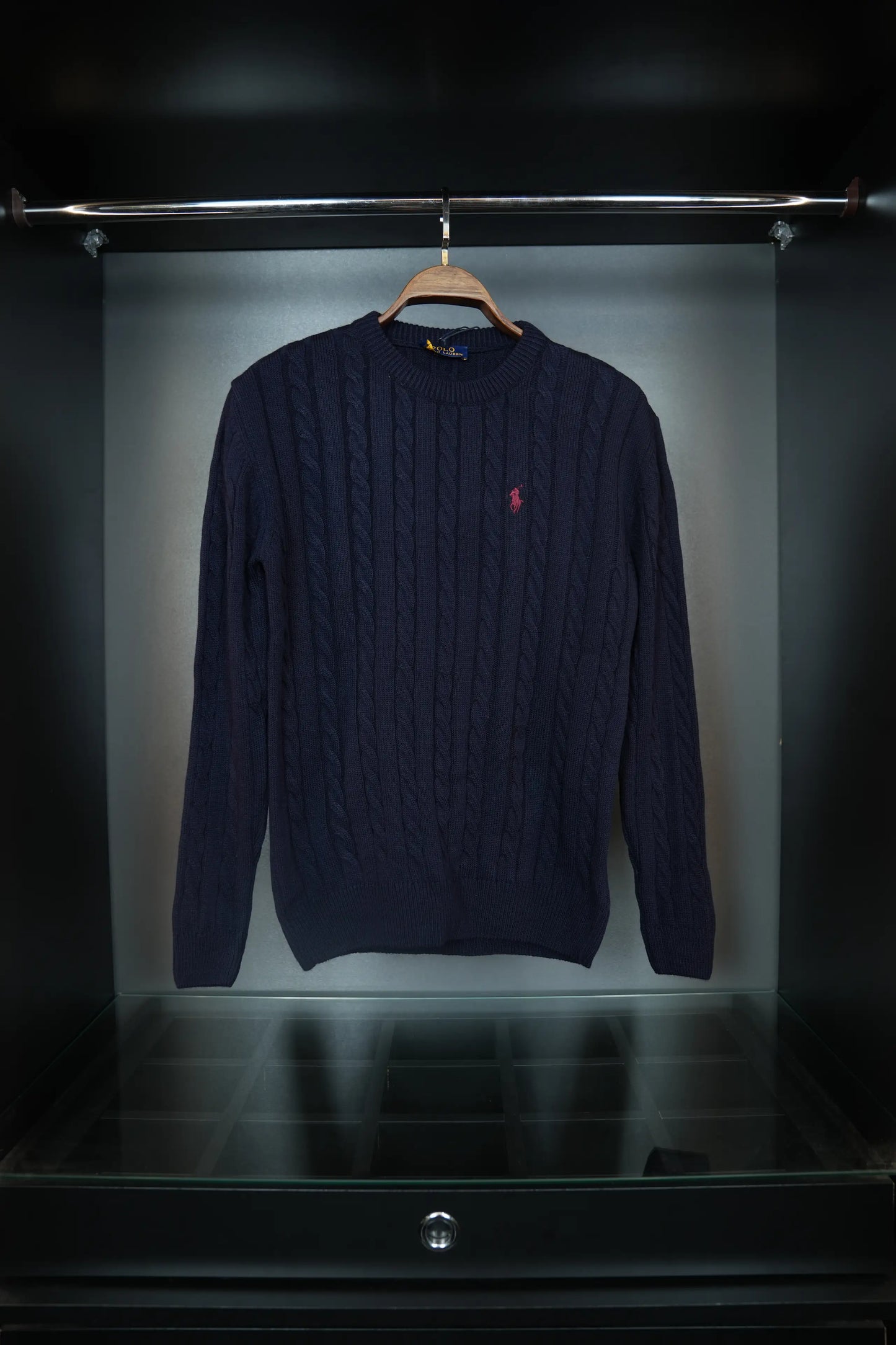 RALPH LAUREN KNITTED SWEATER - NAVY BLUE