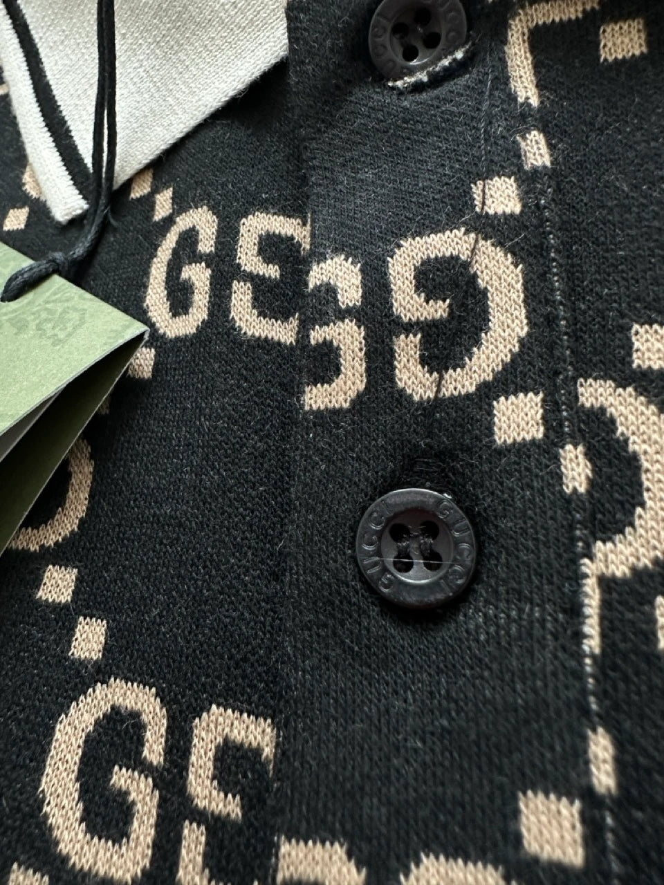 GG MINTÁS MONOGRAMOS POLO NYAKÚ KÖTÖTT PÓLÓ