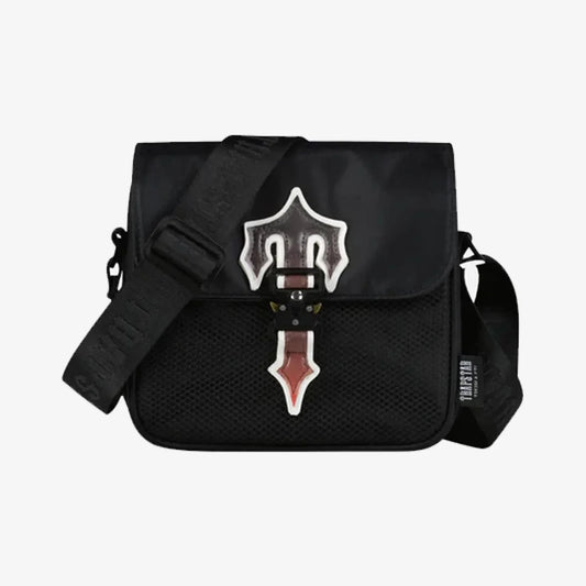 TRAPSTAR BLACK & RED GRADIENT IRONGATE MESSENGER BAG 1.0