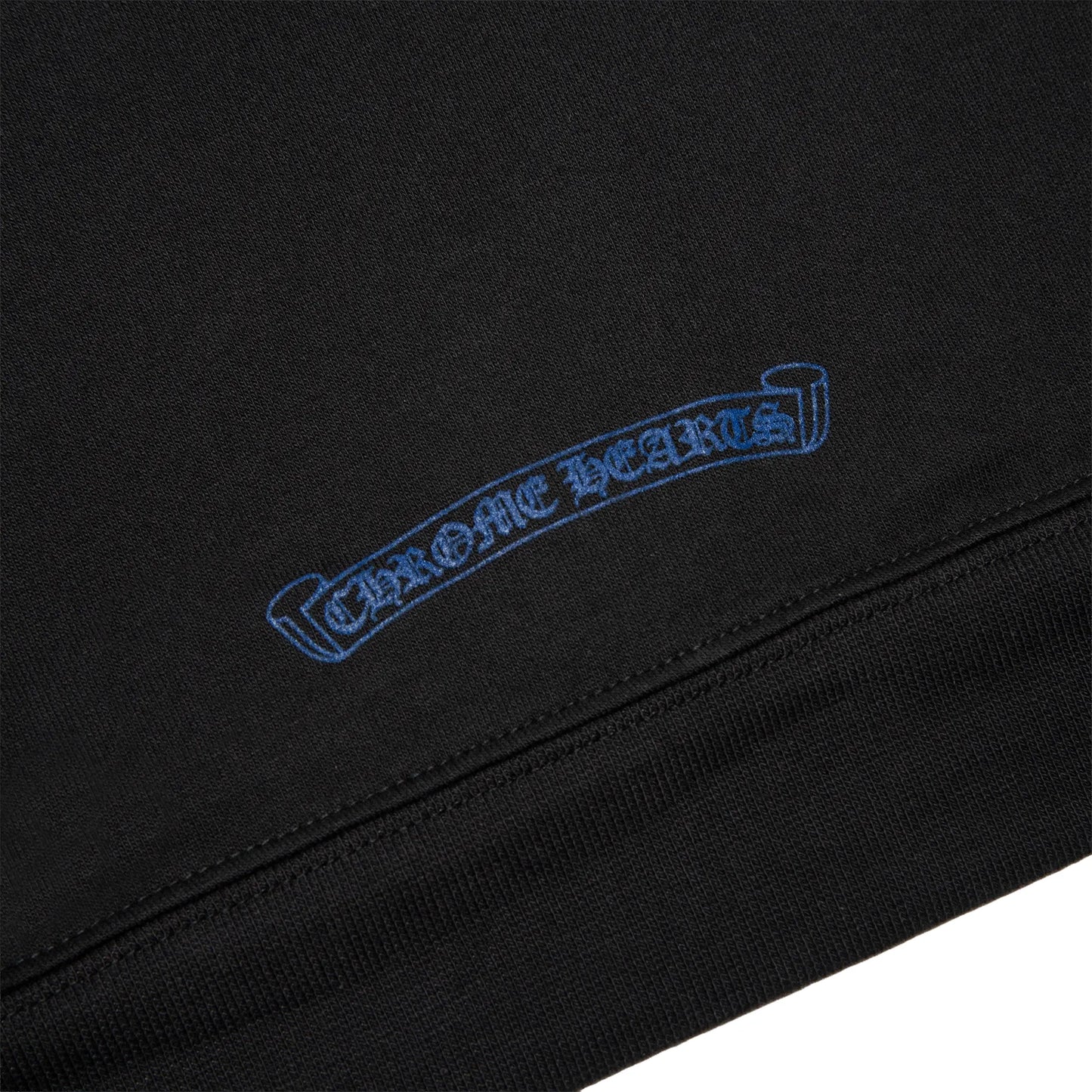 CHROME HEARTS 1988 FELIRATOS LOGÓS CIPZÁROS FEKETE-KÉK KAPUCNIS PULÓVER
