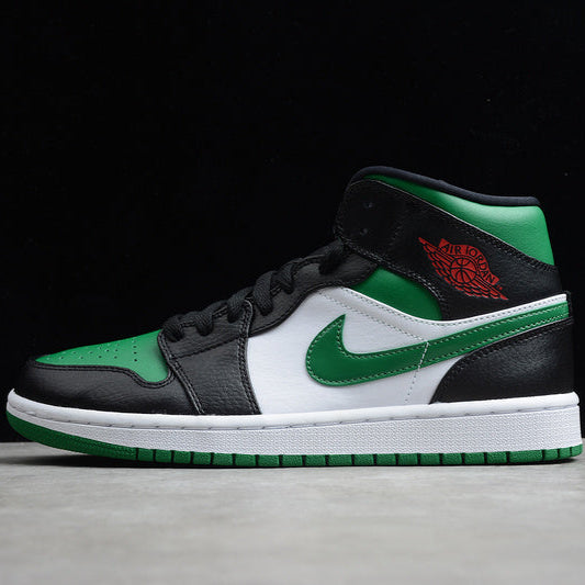 AIR JORDAN 1 MID GREEN TOE GREEN/BLACK/WHITE