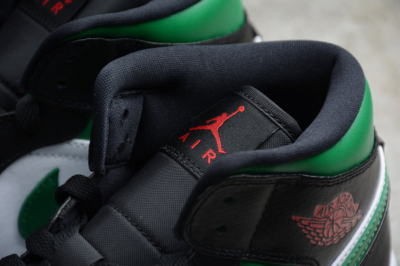 AIR JORDAN 1 MID GREEN TOE GREEN/BLACK/WHITE