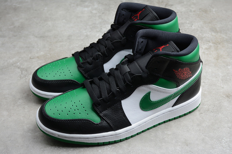 AIR JORDAN 1 MID GREEN TOE GREEN/BLACK/WHITE