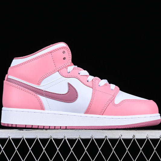 AIR JORDAN 1 MID GS VALENTINES DAY CHALK/DESERT BERRY/WHITE