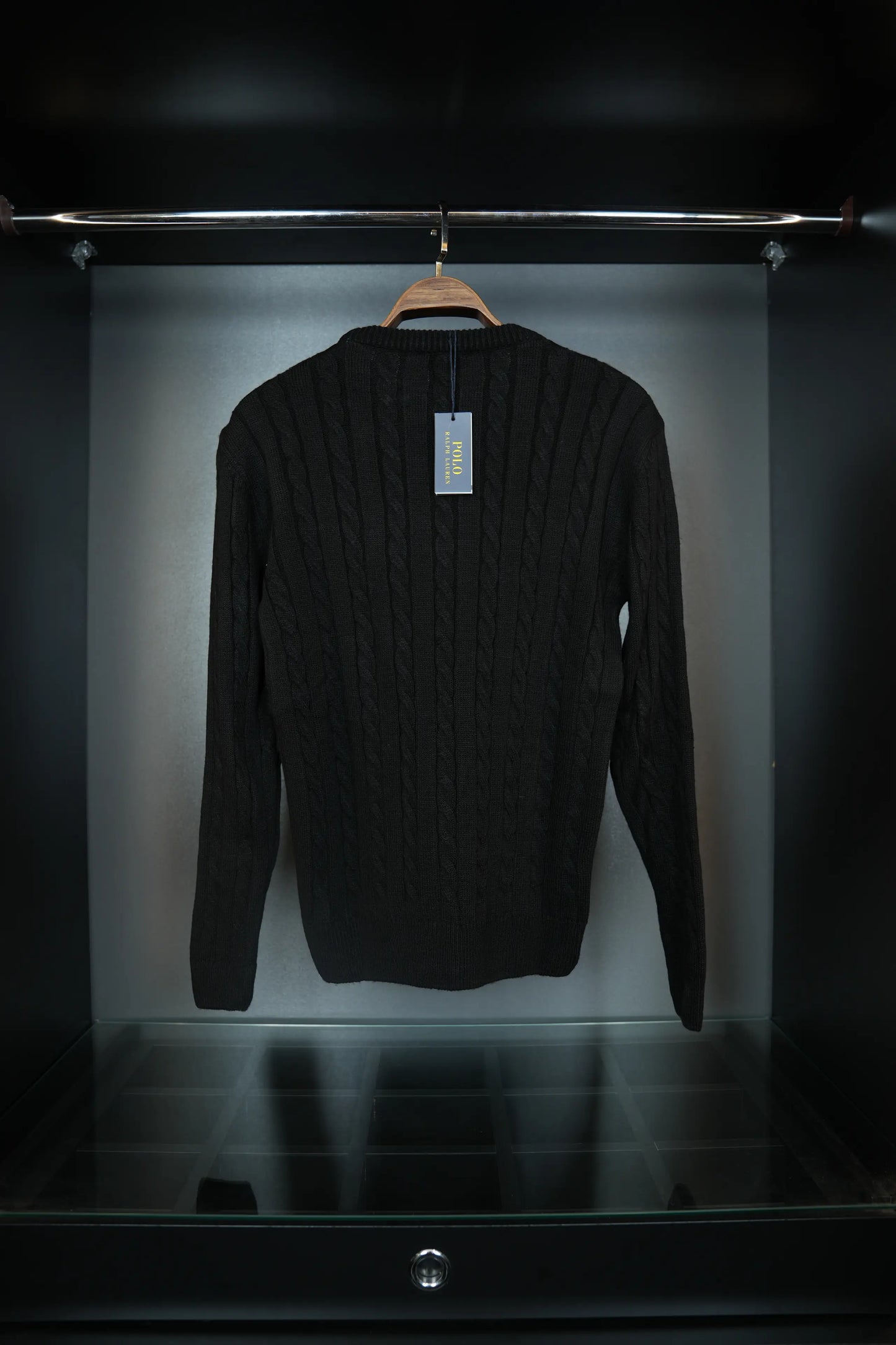 RALPH LAUREN KNITTED SWEATER - BLACK/WHITE