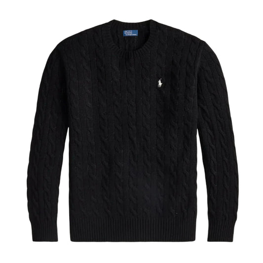 RALPH LAUREN KNITTED SWEATER - BLACK/WHITE