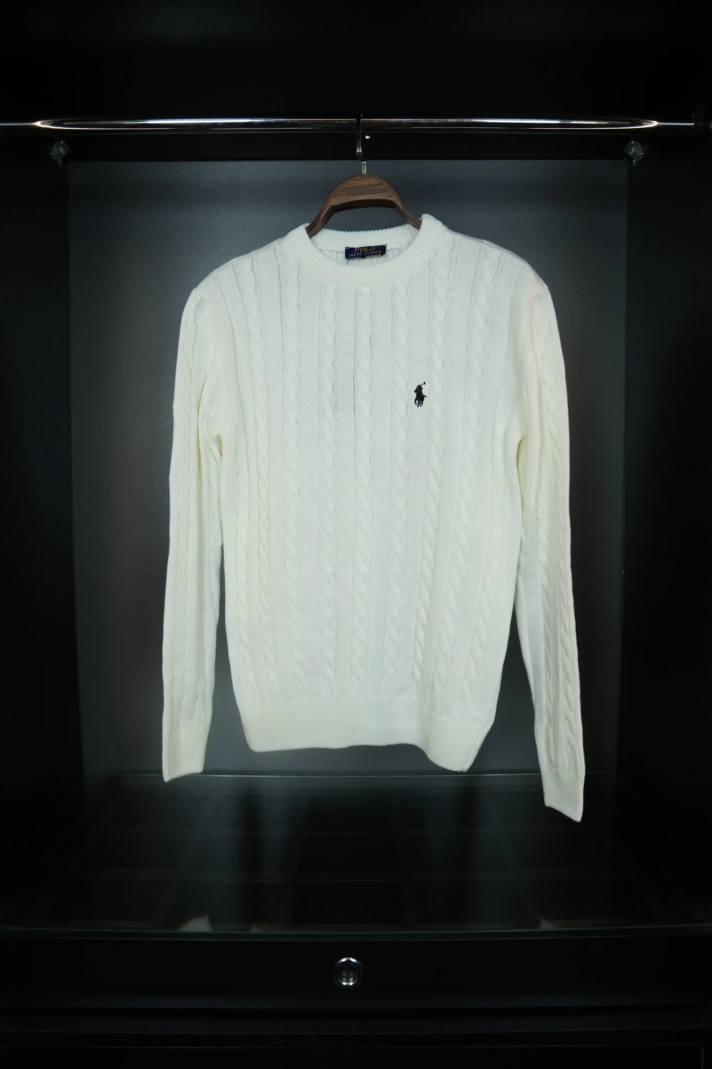 RALPH LAUREN KNITTED SWEATER - WHITE