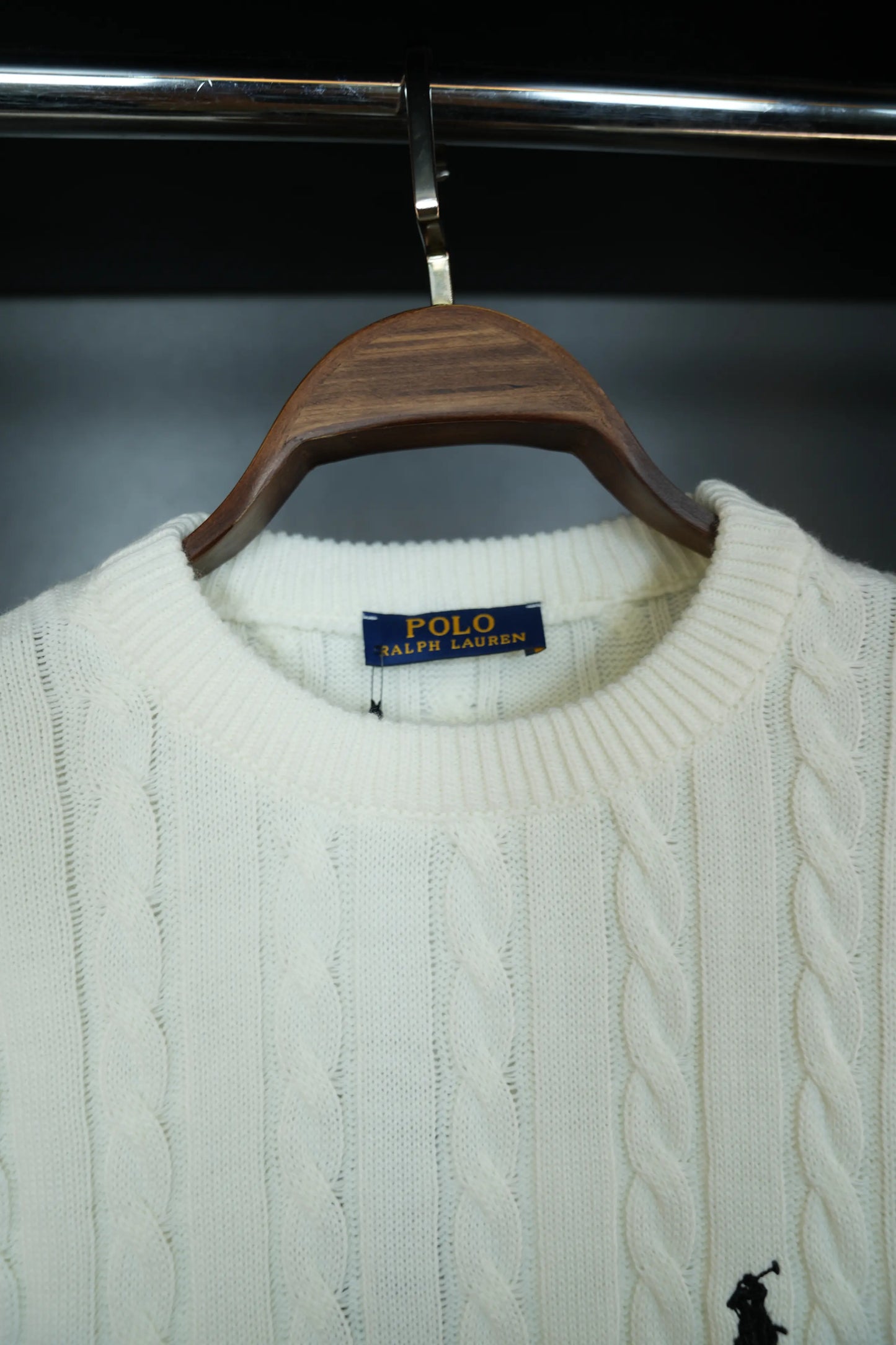 RALPH LAUREN KNITTED SWEATER - WHITE