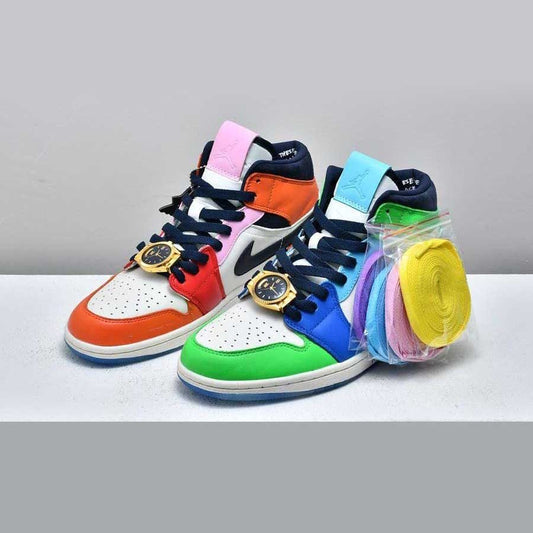 AIR JORDAN 1 MID SE FEARLESS MELODY EHSANI WHITE/ORANGE