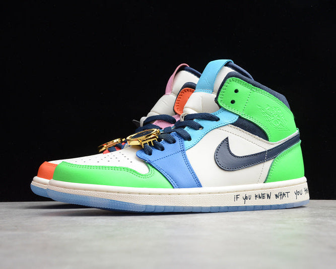AIR JORDAN 1 MID SE FEARLESS MELODY EHSANI WHITE/ORANGE