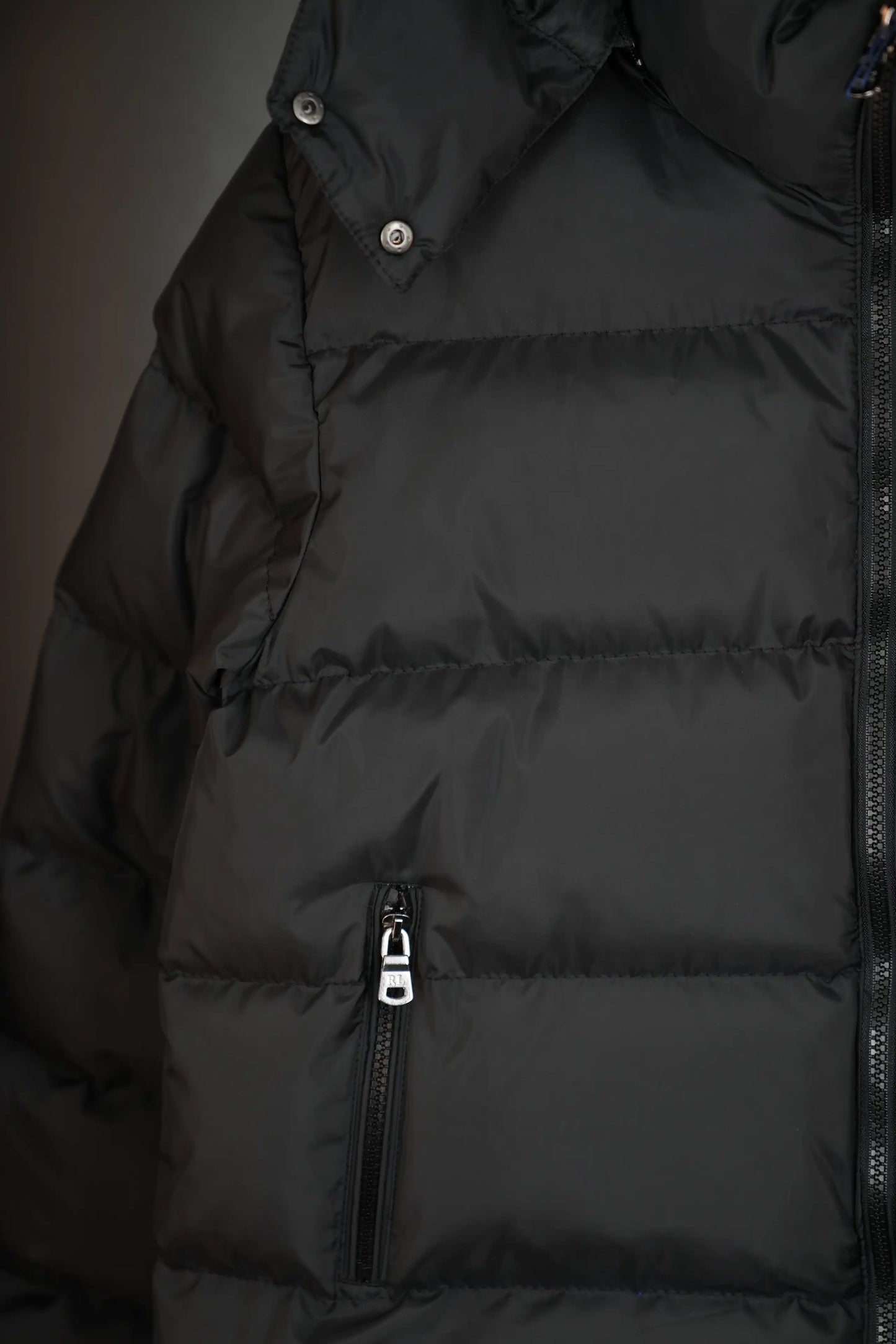 POLO RALPH LAUREN MEN'S PUFFER JACKET BLACK/RED LOGO