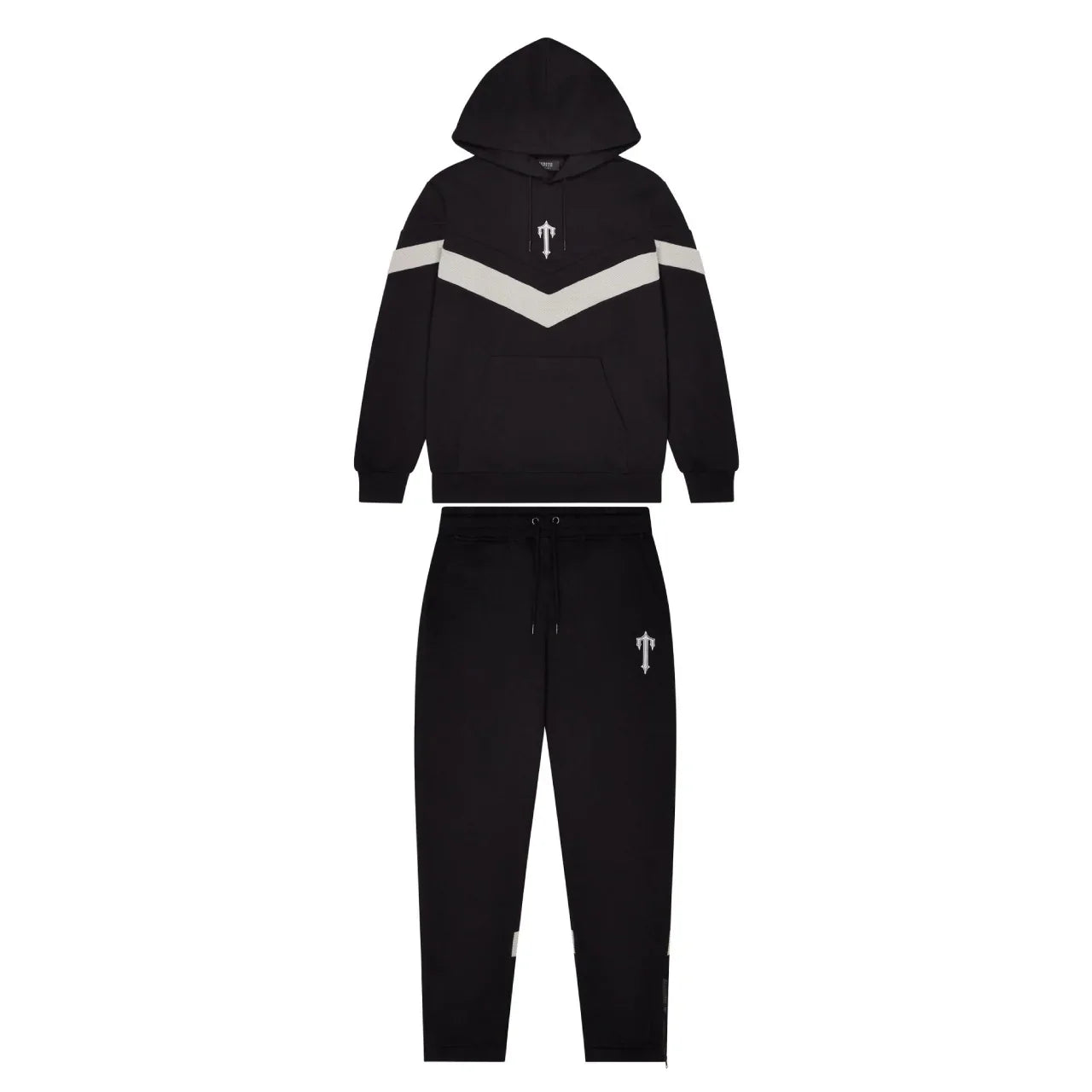 TRAPSTAR BLACK & GREY V STRIPE TRACKSUIT