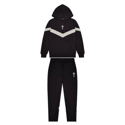 TRAPSTAR BLACK & GREY V STRIPE TRACKSUIT