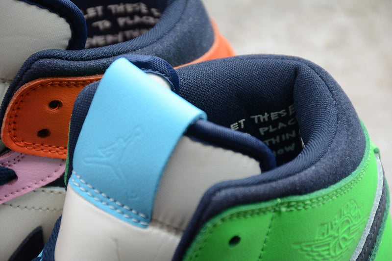 AIR JORDAN 1 MID SE FEARLESS MELODY EHSANI WHITE/ORANGE