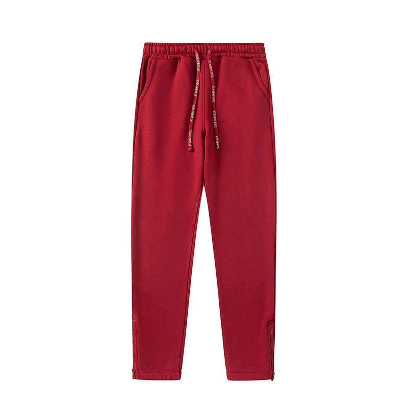 TRAPSTAR SCRIPT ZIP THROUGH HOODIE TRACKSUIT - RED