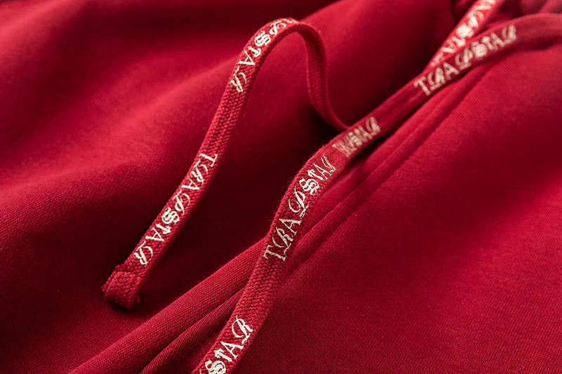 TRAPSTAR SCRIPT ZIP THROUGH HOODIE TRACKSUIT - RED