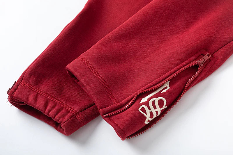 TRAPSTAR SCRIPT ZIP THROUGH HOODIE TRACKSUIT - RED