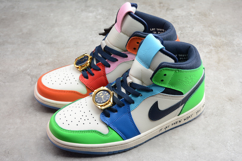 AIR JORDAN 1 MID SE FEARLESS MELODY EHSANI WHITE/ORANGE