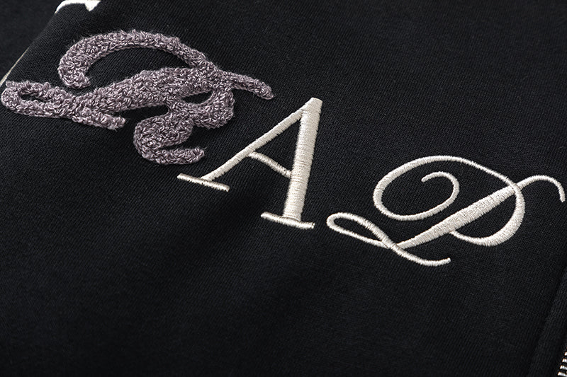 TRAPSTAR SCRIPT ZIP THROUGH HOODIE TRACKSUIT - BLACK/WHITE/PURPLE TINT