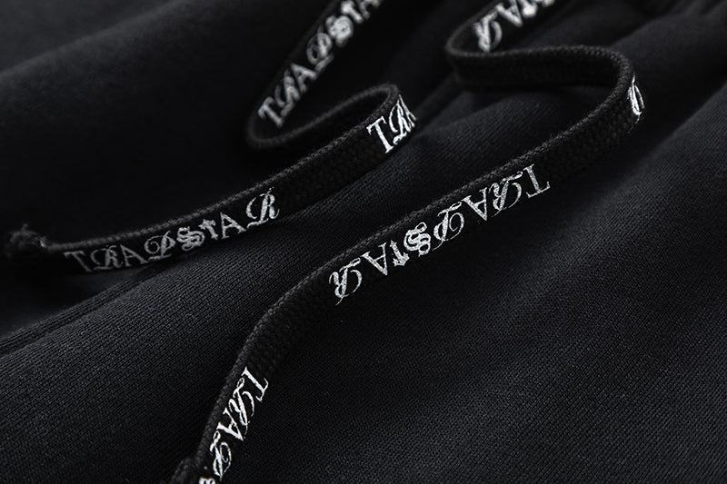 TRAPSTAR SCRIPT ZIP THROUGH HOODIE TRACKSUIT - BLACK/WHITE/PURPLE TINT