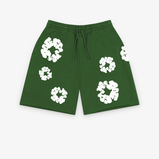 DENIM TEARS THE COTTON WREATH SHORTS - ZÖLD
