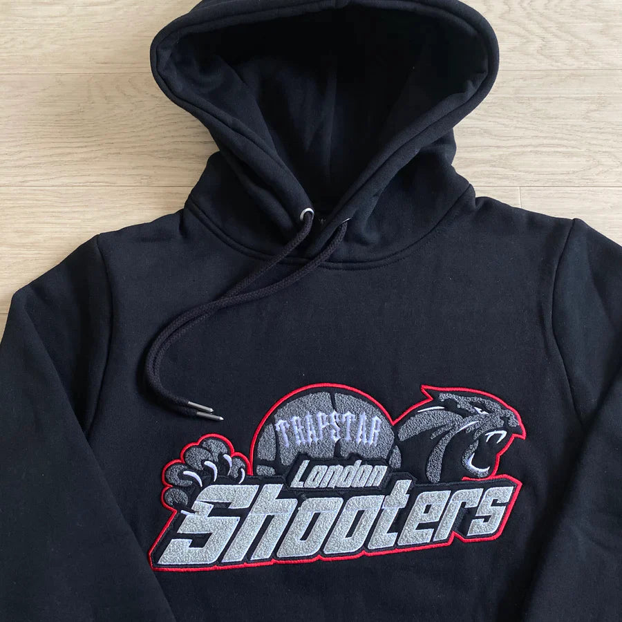TRAPSTAR SHOOTERS HOODED TRACKSUIT BLACK/RED
