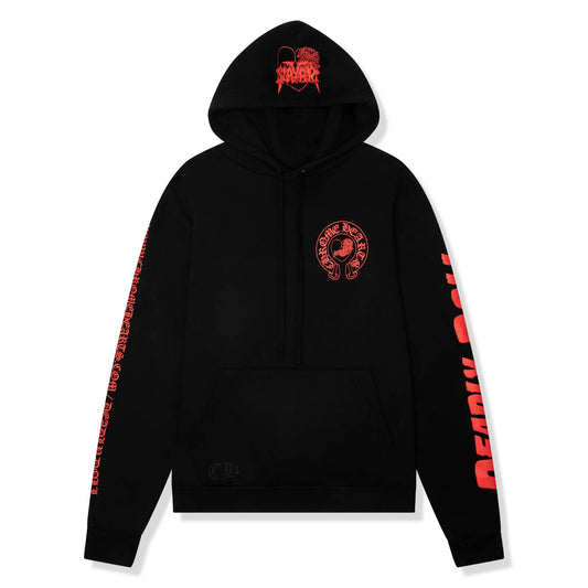 CHROME HEARTS DEADLY DOLL EXCLUSIVE FEKETE-PIROS KAPUCNIS PULÓVER