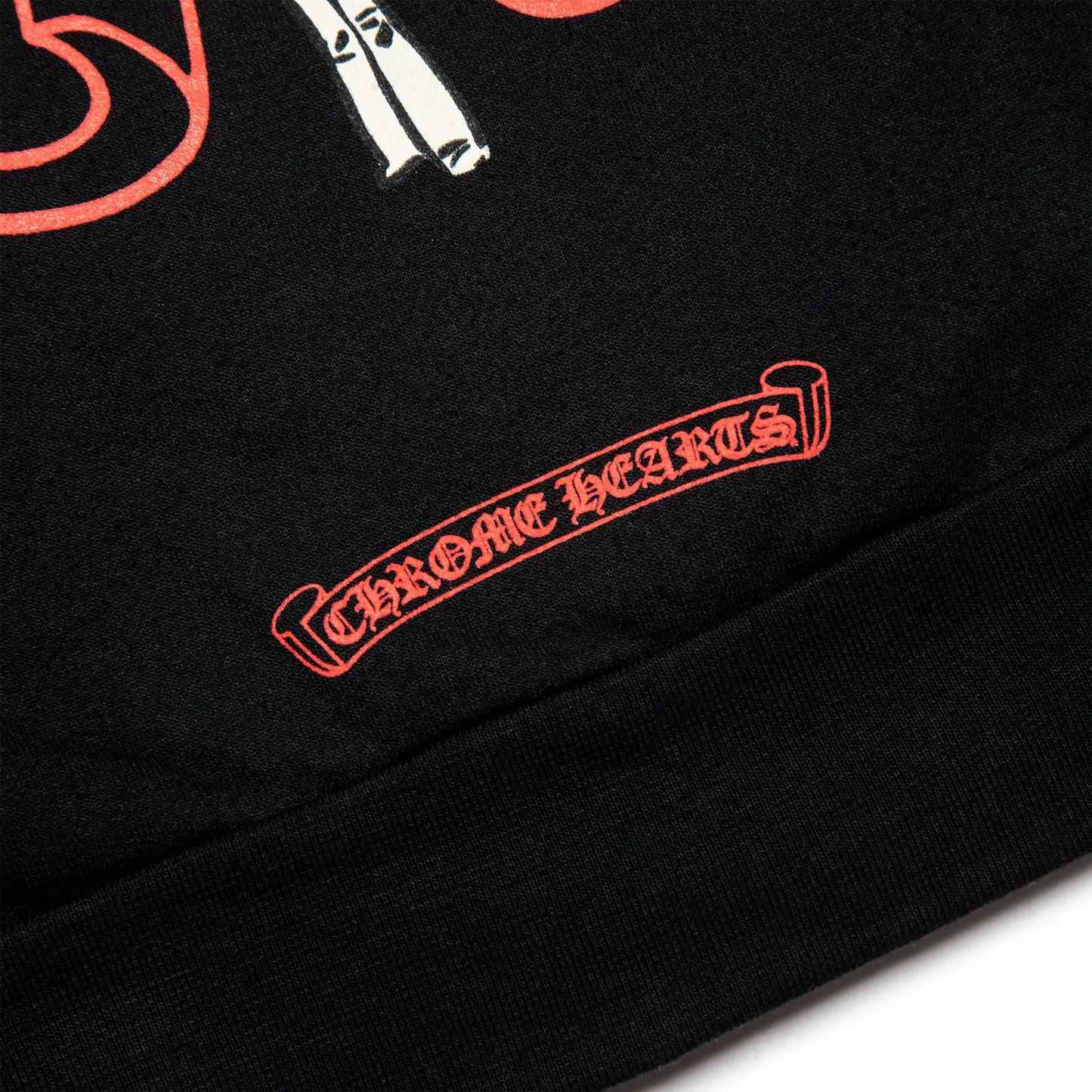 CHROME HEARTS DEADLY DOLL EXCLUSIVE FEKETE-PIROS KAPUCNIS PULÓVER
