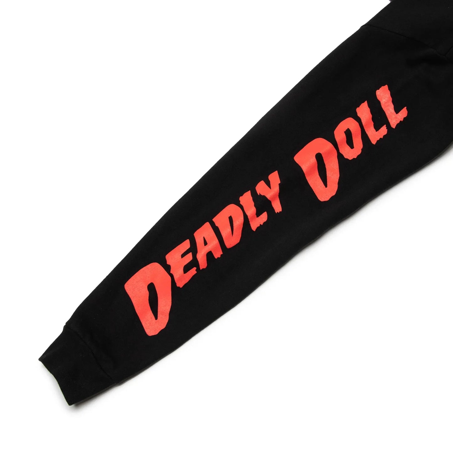 CHROME HEARTS DEADLY DOLL EXCLUSIVE FEKETE-PIROS KAPUCNIS PULÓVER