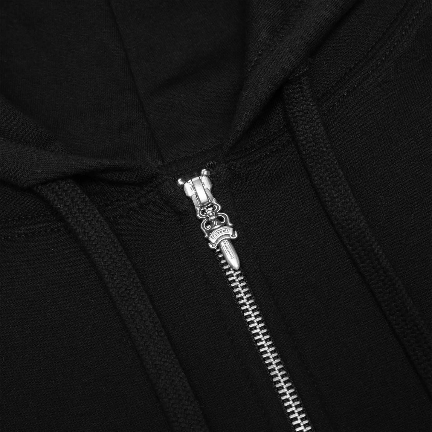 CHROME HEARTS 1988 FELIRATOS LOGÓS CIPZÁROS FEKETE-KÉK KAPUCNIS PULÓVER
