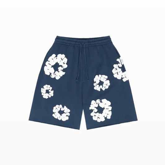 DENIM TEARS THE COTTON WREATH SHORTS - SÖTÉTKÉK