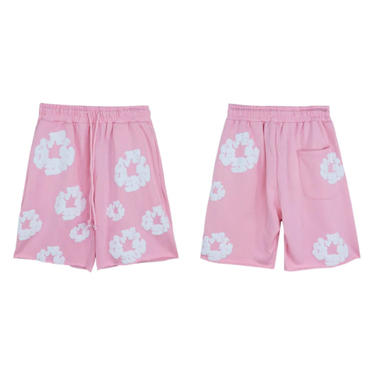 DENIM TEARS THE COTTON WREATH SHORTS - RÓZSASZÍN