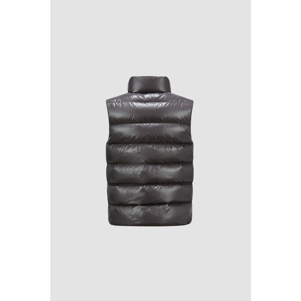 MONCLER BORMES LOGO PATCH QUILTED DOWN PUFFER VEST