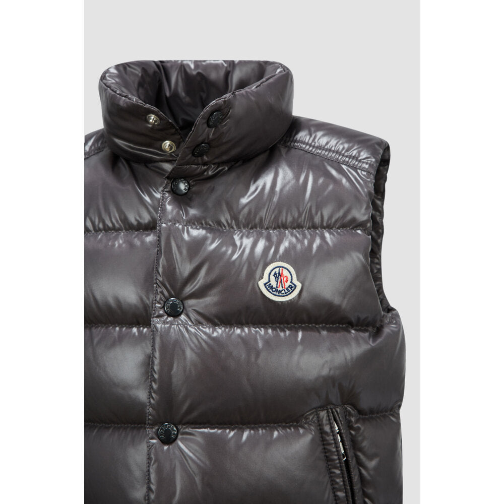 MONCLER BORMES LOGO PATCH QUILTED DOWN PUFFER VEST
